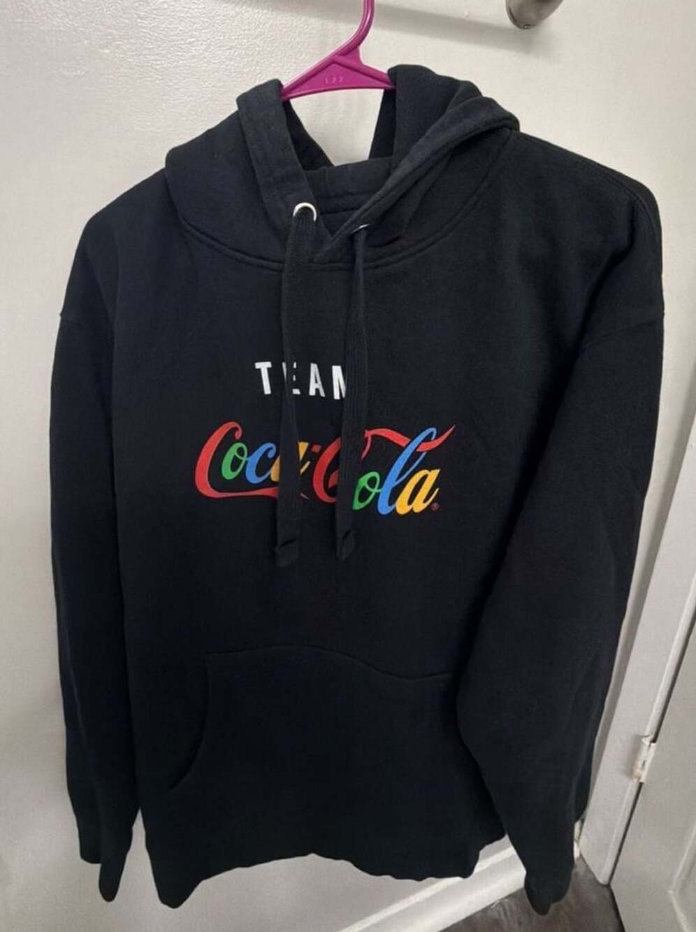 Coca-Cola Rainbow Gradient Logo Hoodie - Black - Large